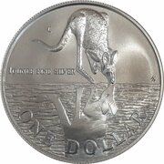 1 Dollar - Elizabeth II 3rd Portrait - Silver Kangaroo, Australia, 1997 reverse image