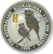 1 Dollar - Elizabeth II 4th Portrait - Australian Kookaburra, Australia, 1999 reverse image