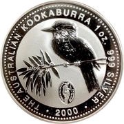 1 Dollar - Elizabeth II 4th Portrait - Australian Kookaburra - February Privy, Australia, 2000 reverse image
