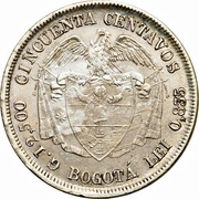 50 Centavos, Colombia, 1874-1885 reverse image