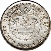 50 Centavos, Colombia, 1889-1899 reverse image