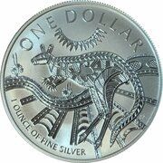 1 Dollar - Elizabeth II 4th Portrait - Silver Kangaroo, Australia, 2003 reverse image
