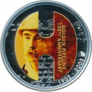 1 Dollar - Elizabeth II 4th Portrait - Golden Pipeline, Australia, 2003 reverse image