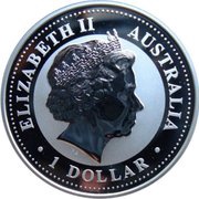 1 Dollar - Elizabeth II 4th Portrait - Australian Kookaburra obverse image