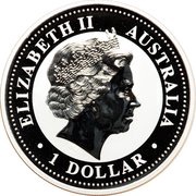 1 Dollar - Elizabeth II 4th Portrait - Year of the Rooster - Silver Bullion Coin obverse image