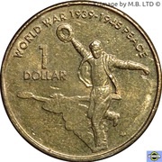 1 Dollar - Elizabeth II 4th Portrait - Peace - End World War II reverse image