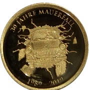 10 Francs Fall of the Berlin Wall, Republic of the Congo, 2019 reverse image