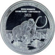 20 Francs Wooly Mammoth, Republic of the Congo, 2021 reverse image