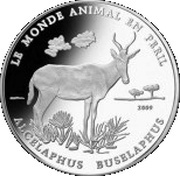 1000 Francs CFA Alcelaphus Buselaphus, Republic of the Congo, 2009 reverse image