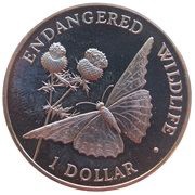 1 Dollar - Elizabeth II Butterfly and thistle reverse image