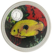 1 Dollar - Elizabeth II Lemonpeel Angelfish, Cook Islands, 1999 reverse image
