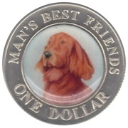 1 Dollar - Elizabeth II Red Setter, Cook Islands, 2003 reverse image