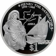 1 Dollar - Elizabeth II Henry the Navigator, Cook Islands, 2009 reverse image