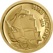 1 Dollar - Elizabeth II HMS Victory, Cook Islands, 2013 reverse image