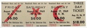 1 Dollar - Elizabeth II Woodstock Ticket, Cook Islands, 2019 reverse image