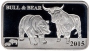 2 Dollars - Elizabeth II Bull and Bear, Cook Islands, 2015 reverse image