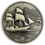 5 Dollars - Elizabeth II SS Sophia Jane, Cook Islands, 1999 reverse image