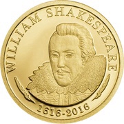 5 Dollars - Elizabeth II William Shakespeare, Cook Islands, 2016 reverse image
