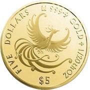 5 Dollars - Elizabeth II Phoenix, Cook Islands, 2019 reverse image
