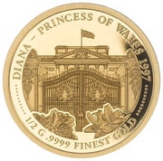 5 Dollars - Elizabeth II Princess Diana Flowers at Buckingham Palace, Cook Islands, 2021 reverse image