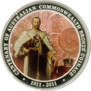 1 Dollar - Elizabeth II 4th Portrait - Centenary of Australian Bronze Coinage, Australia, 2011 reverse image