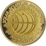 10 Dollars - Elizabeth II Solar Eclipse, Cook Islands, 1999 reverse image