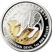 1 Dollar - Elizabeth II 4th Portrait - Tasmanian Devil Dreaming, Australia, 2011 reverse image