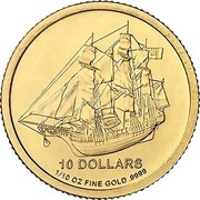 10 Dollars - Elizabeth II Bounty, Cook Islands, 2009 reverse image