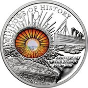 10 Dollars - Elizabeth II 100th Anniversary of Titanic, Cook Islands, 2012 reverse image