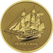 10 Dollars - Elizabeth II Bounty, Cook Islands, 2020-2022 reverse image