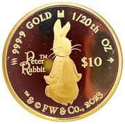 10 Dollars - Charles III Peter Rabbit, Cook Islands, 2023 reverse image