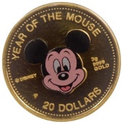 20 Dollars - Elizabeth II Mickey Mouse, Cook Islands, 1996 reverse image