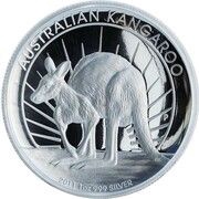 1 Dollar - Elizabeth II 4th Portrait - Kangaroo - Silver Proof - High Relief, Australia, 2011 reverse image