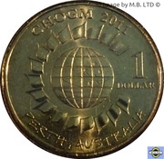 1 Dollar - Elizabeth II 4th Portrait - Commonwealth Heads of Government Meeting, Australia, 2011 reverse image