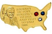 25 Dollars - Elizabeth II Papal Visit to U.S.A., Cook Islands, 2008 reverse image
