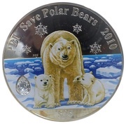 25 Dollars - Elizabeth II Polar Bears, Cook Islands, 2010 reverse image