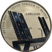 1 Dollar - Elizabeth II 4th Portrait - Capital Bridges - Lt Tom 'Diver' Derrick VC DCM Bridge - Adelaide, Australia, 2011 reverse image