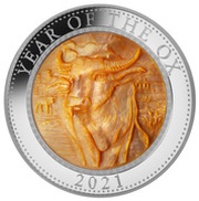 25 Dollars - Elizabeth II Year of the Ox, Cook Islands, 2021 reverse image