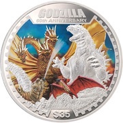 35 Dollars - Elizabeth II Godzilla, Cook Islands, 2014 reverse image