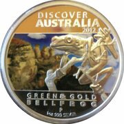 1 Dollar - Elizabeth II 4th Portrait - Discover Australia - Bellfrog, Australia, 2012 reverse image