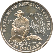 50 Dollars - Elizabeth II Gold Rush, Cook Islands, 1993 reverse image