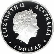 1 Dollar - Elizabeth II 4th Portrait - Discover Australia - Kookaburra obverse image