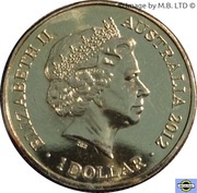1 Dollar - Elizabeth II 4th Portrait - AFL Premiers Sydney Swans 2012 obverse image