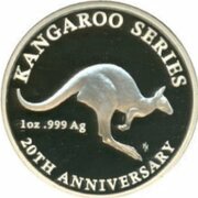 1 Dollar - Elizabeth II 4th Portrait - 20th Anniversary Kangaroo Series, Australia, 2013 reverse image