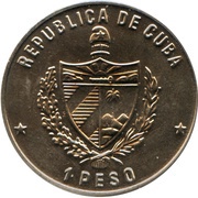 1 Peso Cuban Rock Iguana obverse image