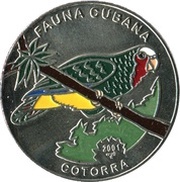 1 Peso Cotorra, Cuba, 2001 reverse image