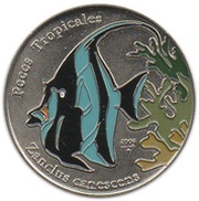 1 Peso Zanclus canescens, Cuba, 2005 reverse image
