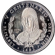 10 Pesos Queen Isabella, Cuba, 1990 reverse image