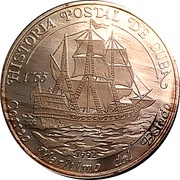 10 Pesos Sea Mail, Cuba, 1992 reverse image