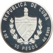 10 Pesos Bolivar and Marti, Piedfort obverse image